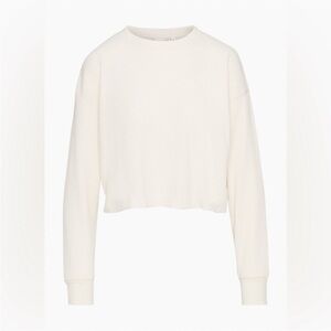 ⭐️ Aritzia TNA Waffle Crew Boxy Longsleeve Whisper White